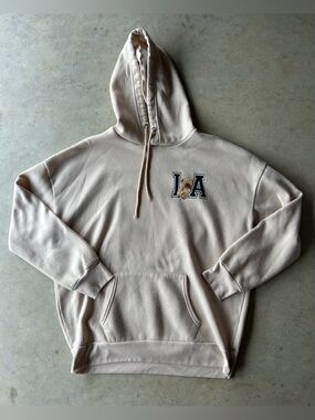 LA Bear Logo Cream Hoodie Sweatshirt